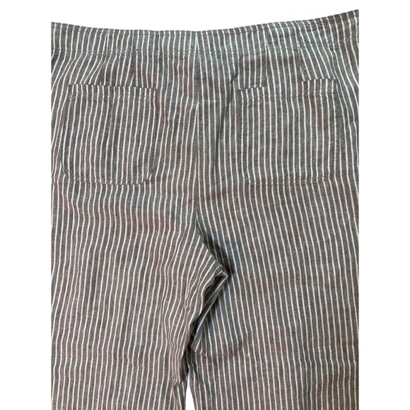 Chico's Ultimate Fit Linen Stripe‎ Wide Leg Pants Brown White Resort Cruise Size - Picture 9 of 9